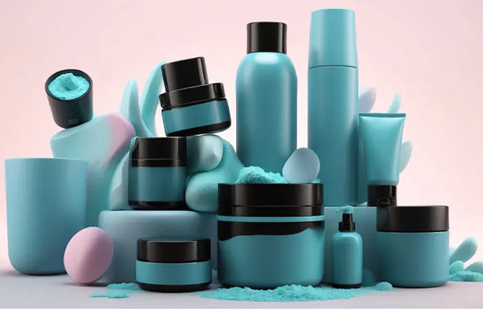 Cosmetic Container Template 3D Style Illustration